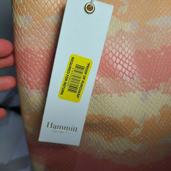 Hammitt Oliver Medium Tote Pink Himalayan Snake Hobo Leather Bag 10W"x13H" new - Picture 7 of 12